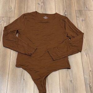 nuuds Rich Brown Long Sleeve Tee Bodysuit